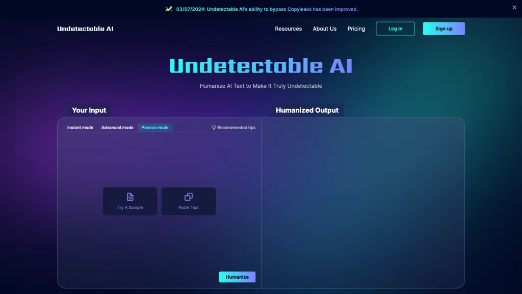 UndetectableAI website