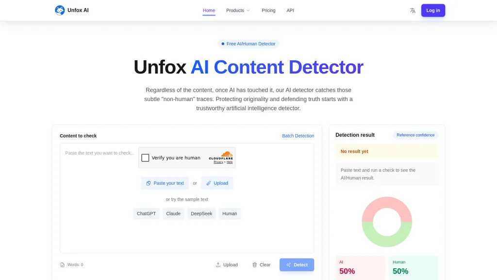 Unfox AI AI tool screenshot