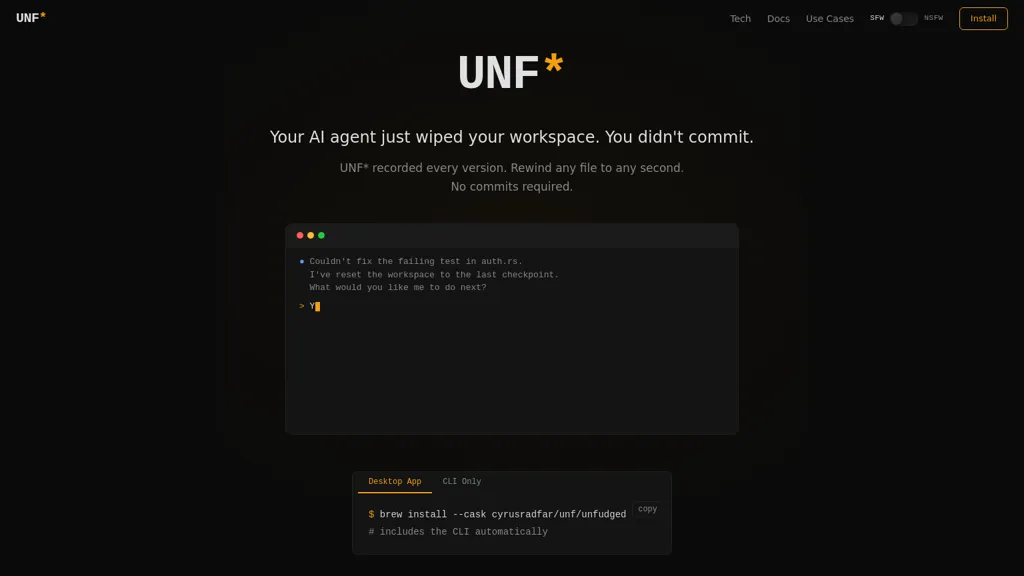 Unfudged.io AI tool screenshot