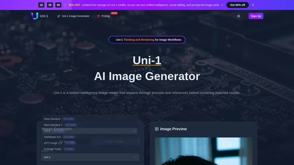 Uni-1ai.app AI tool screenshot