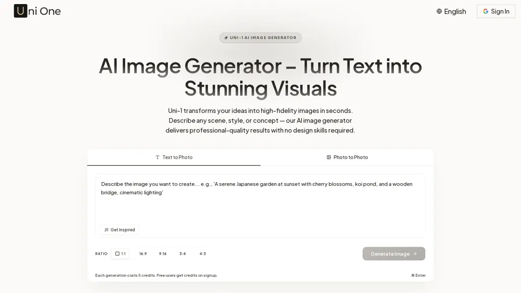 uni-one.ai AI tool screenshot