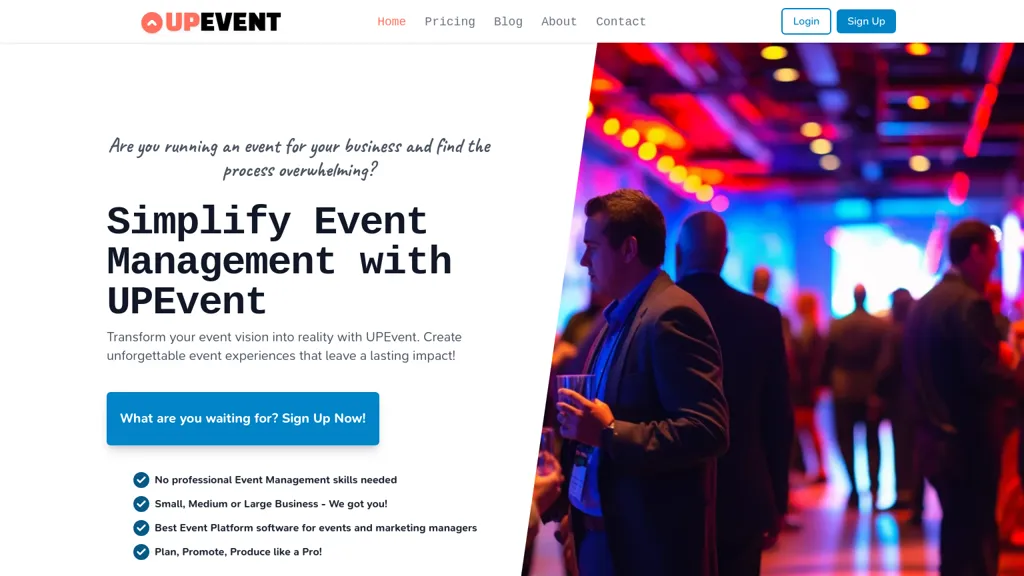UPEvent website