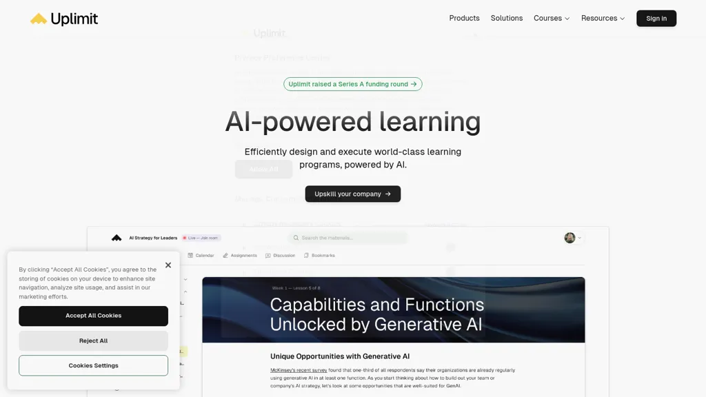Uplimit AI tool screenshot