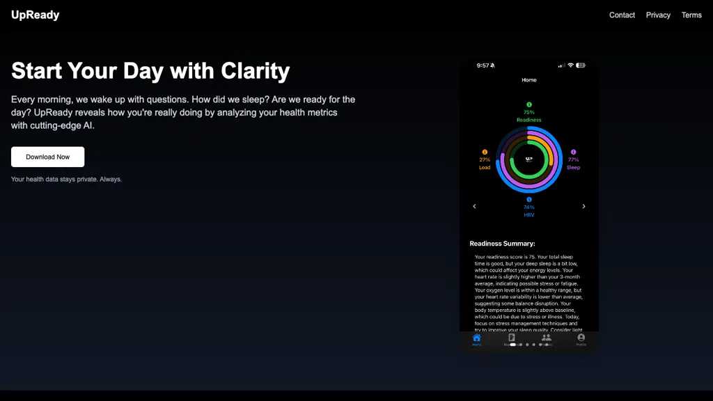 UpReady AI tool screenshot