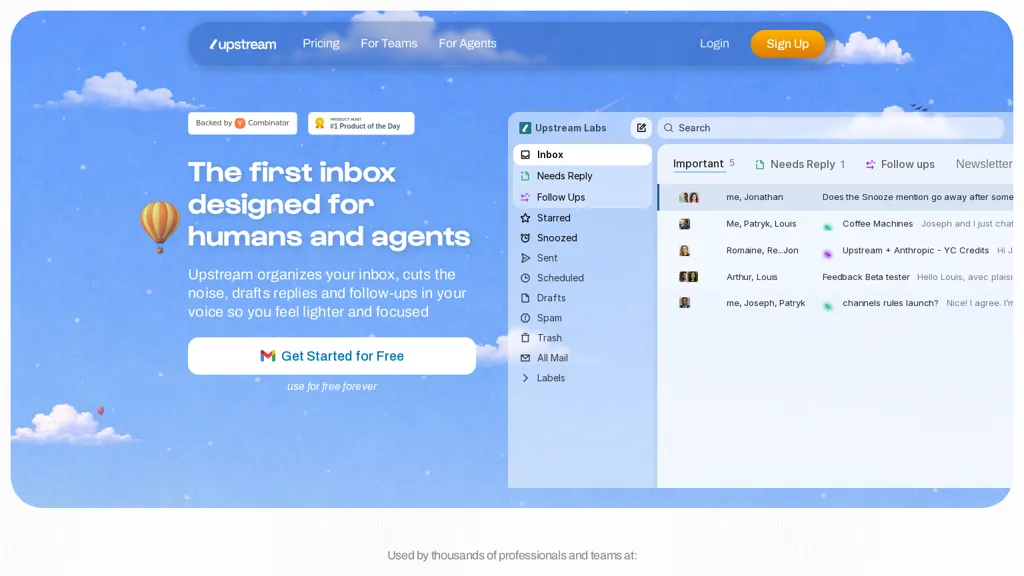 Upstream AI tool screenshot