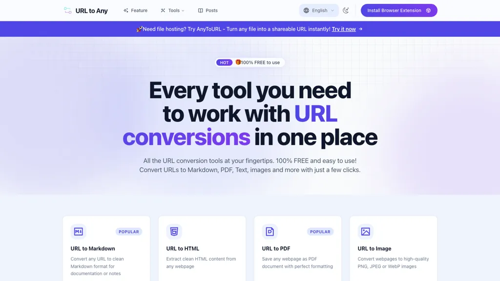 URL to Any AI tool screenshot
