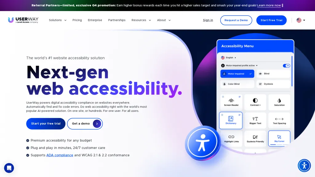 Userway website