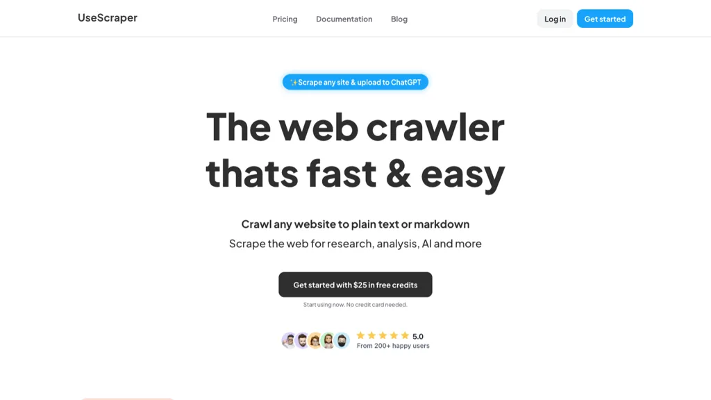 UseScraper Crawler website