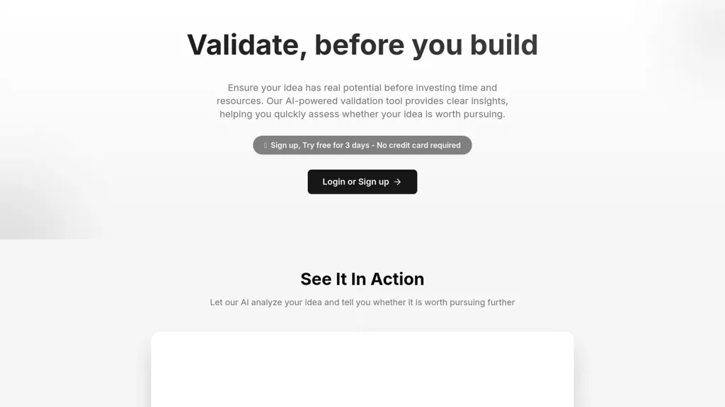 Validate-First website