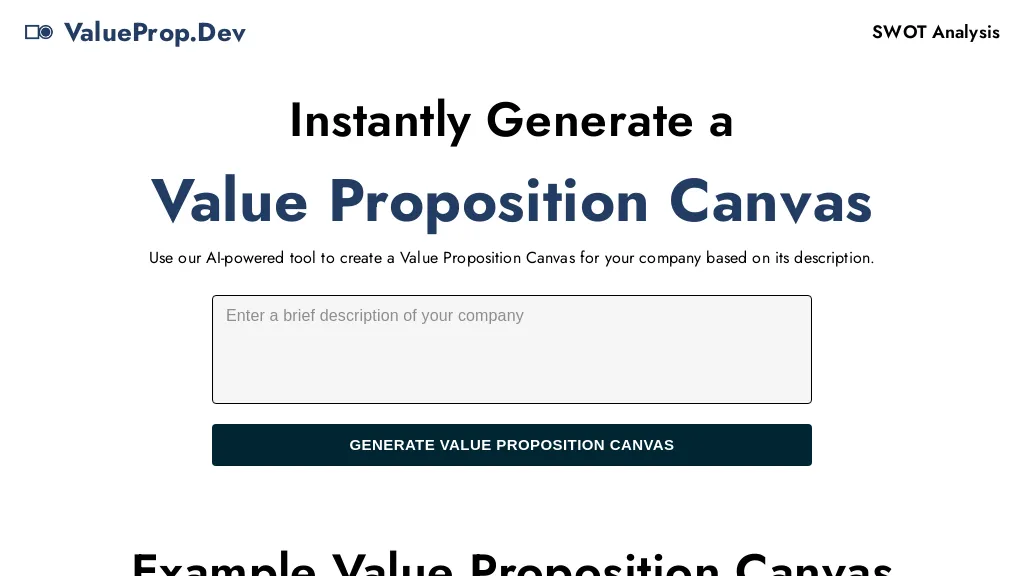 Valueprop website