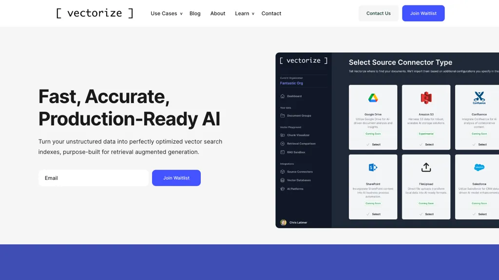 Vectorize website