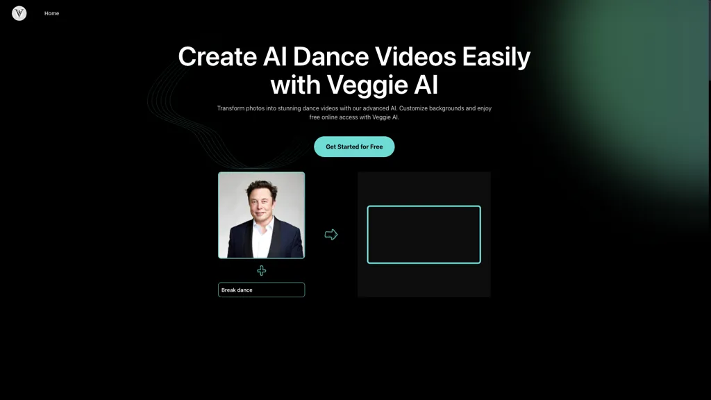 VeggieAI.dance AI tool screenshot