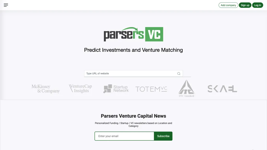 Venture Matching website