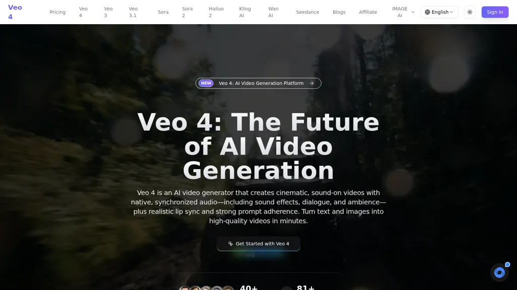 Veo 4 AI tool screenshot