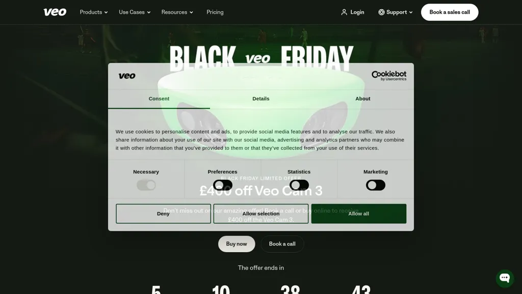 Veo Sports Camera website