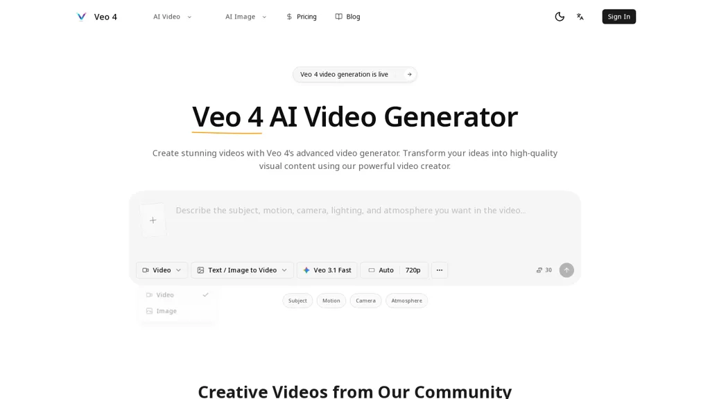 veo4.im AI tool screenshot