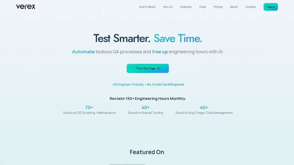 Verex AI tool screenshot
