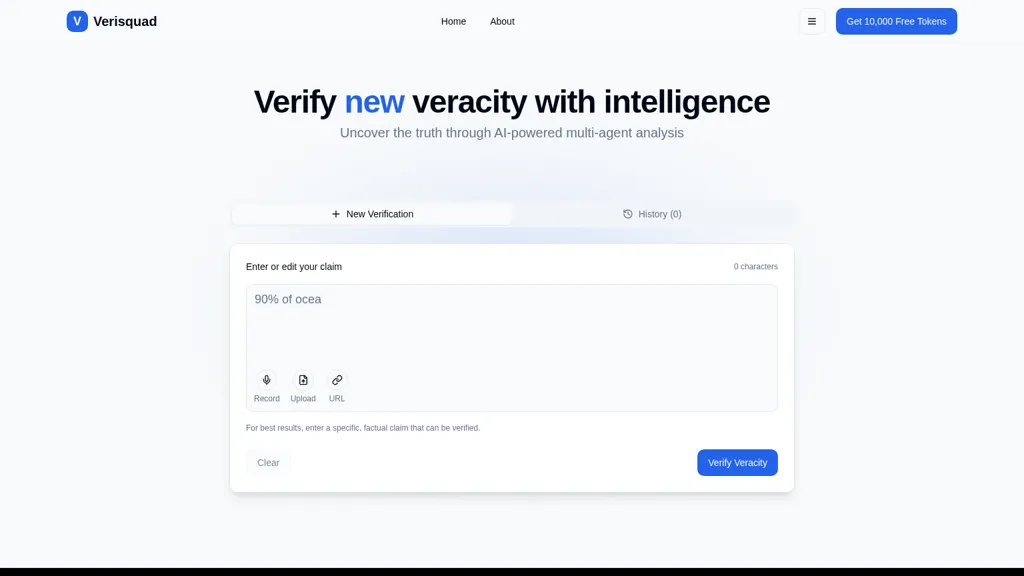 Verisquad AI tool screenshot