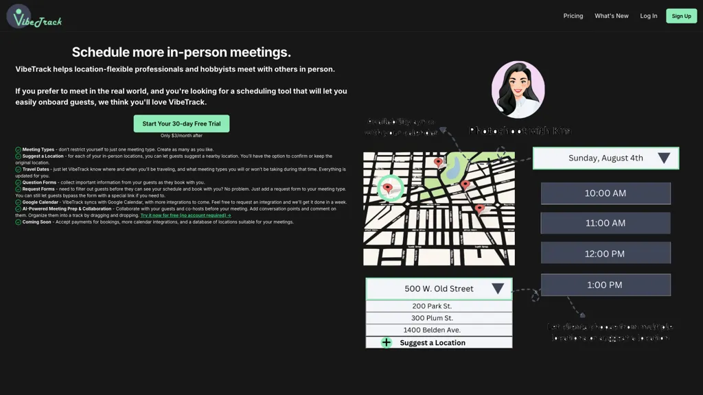 VibeTrack AI tool screenshot
