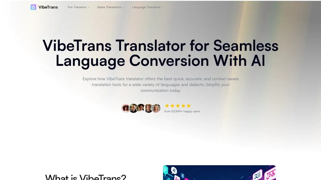 VibeTrans AI tool screenshot
