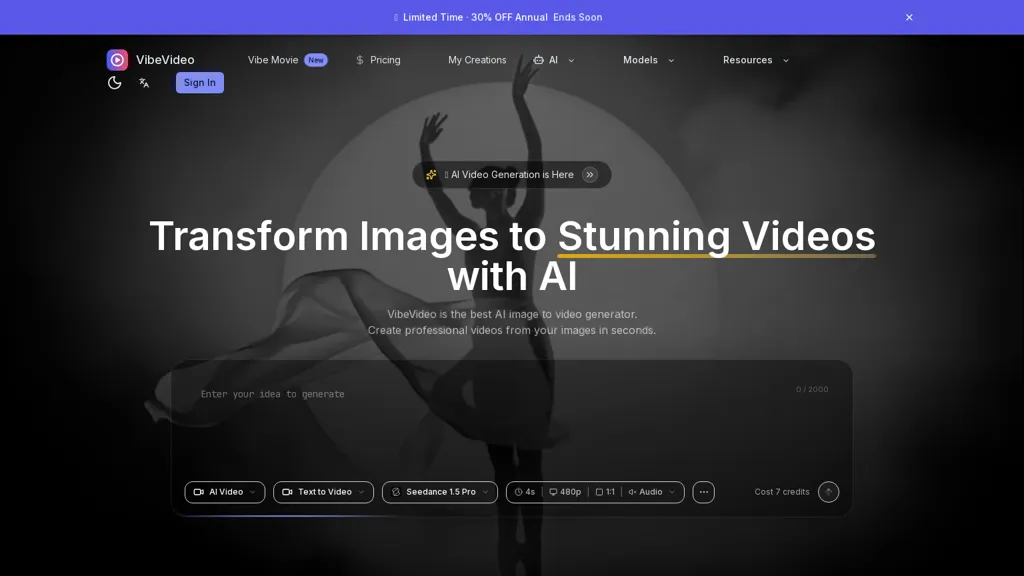 VibeVideo.app AI tool screenshot