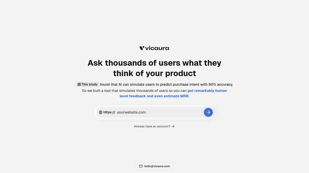 Vicaura AI tool screenshot