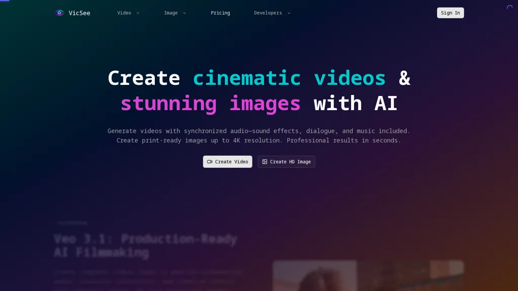 VicSee AI tool screenshot