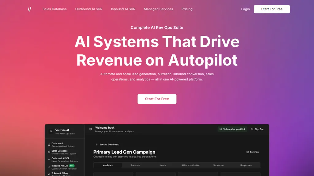 Victoria AI AI tool screenshot