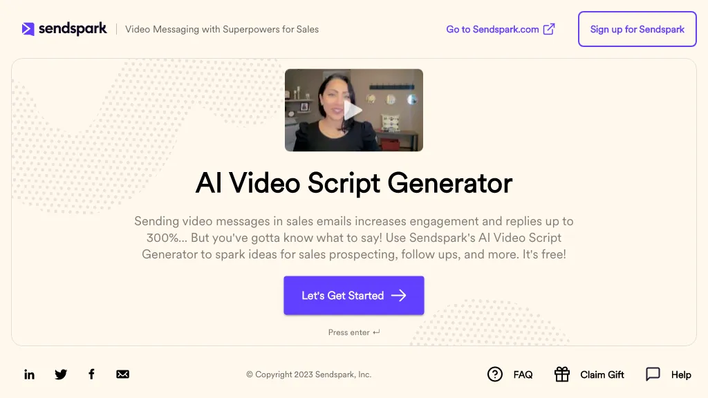 Video script generator website