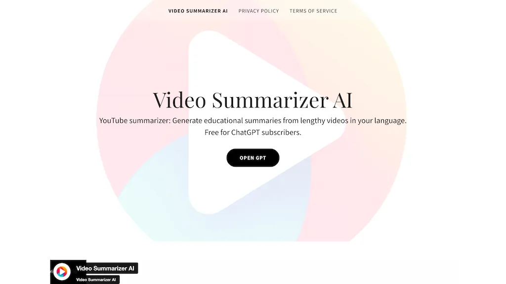 Video Summarizer AI website