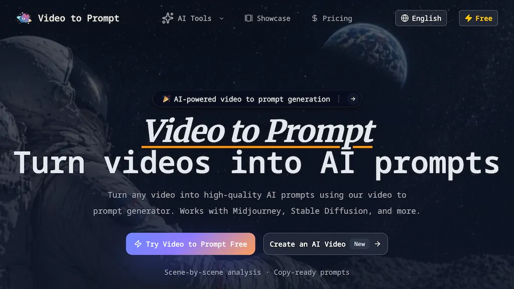 video2prompt.io screenshot