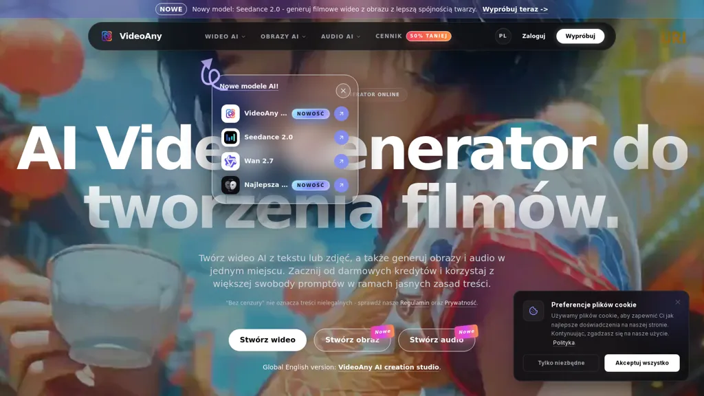 VideoAny.pl AI tool screenshot