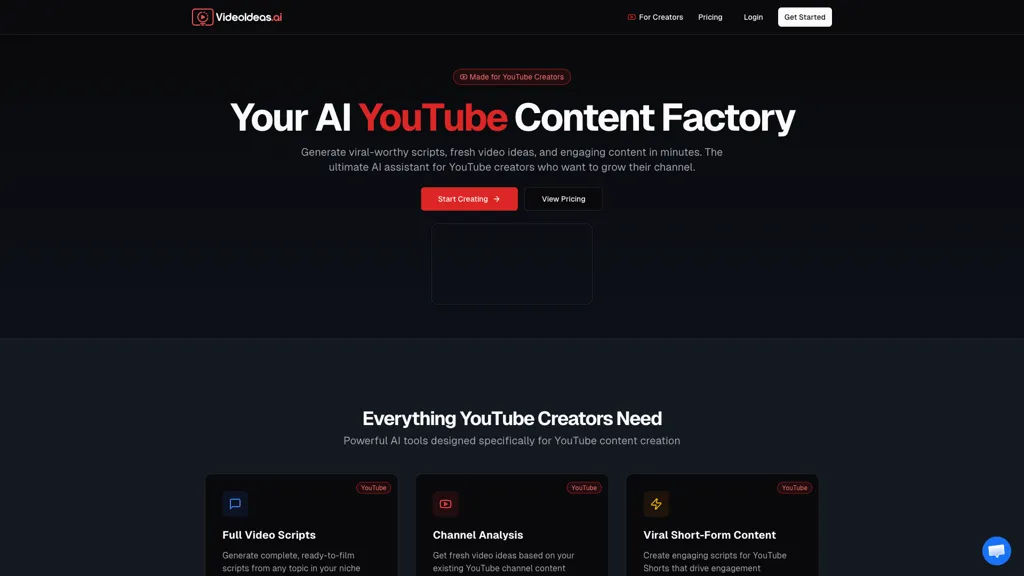 VideoIdeas.ai AI tool screenshot