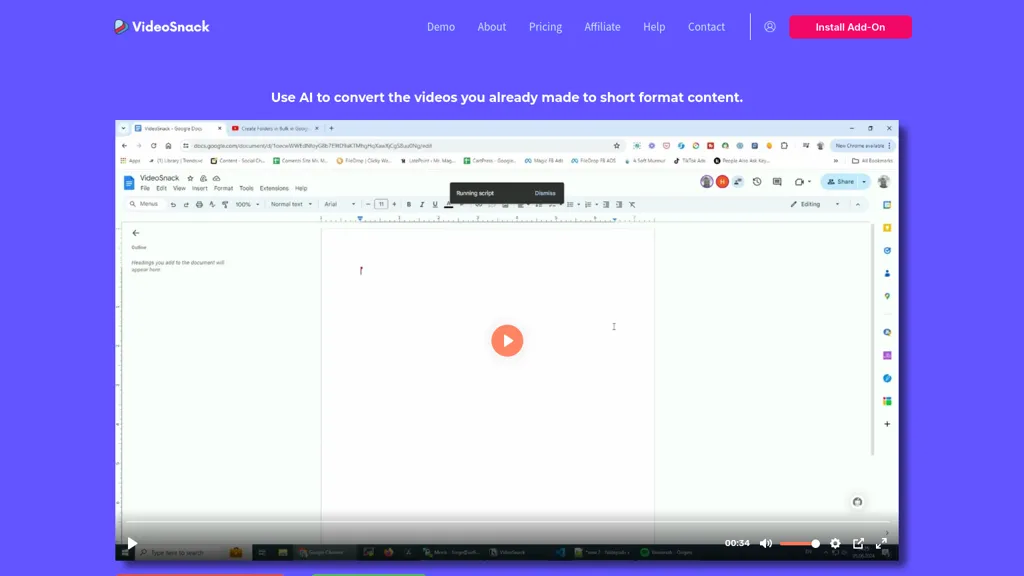 VideoSnack website