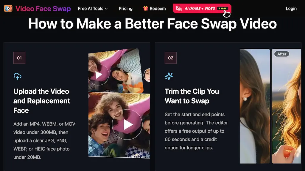 VideoFaceSwap.com screenshot
