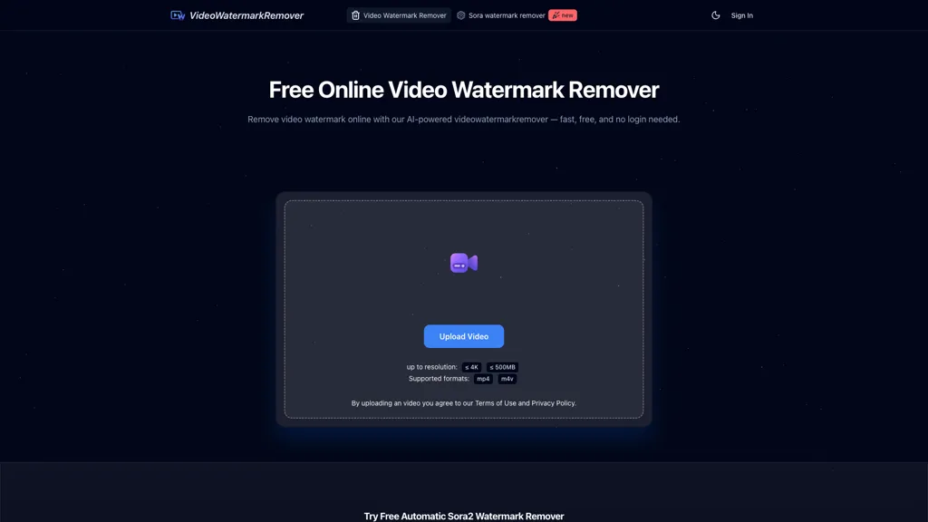 VideoWatermarkRemover AI AI tool screenshot