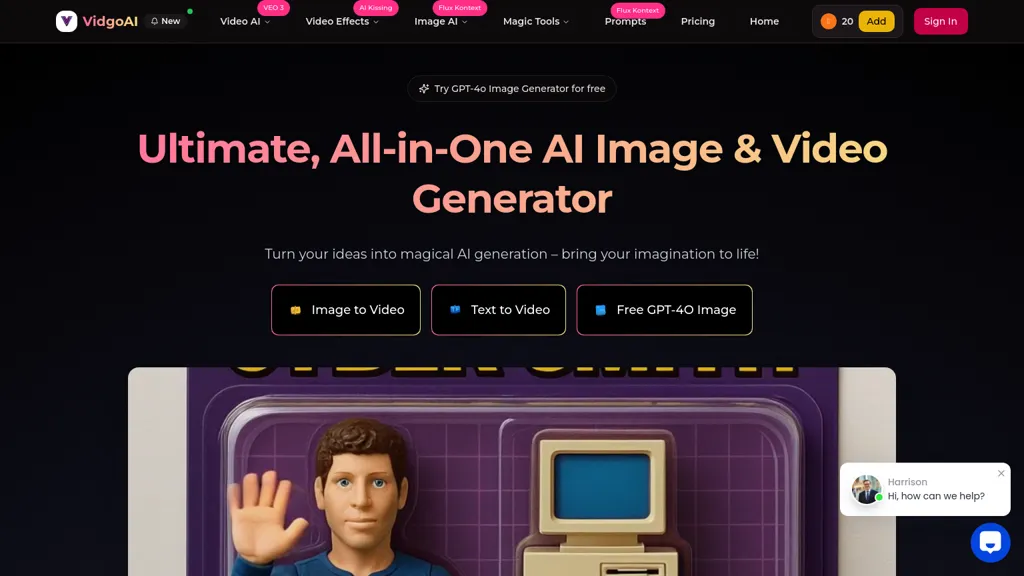 Vidgo AI website