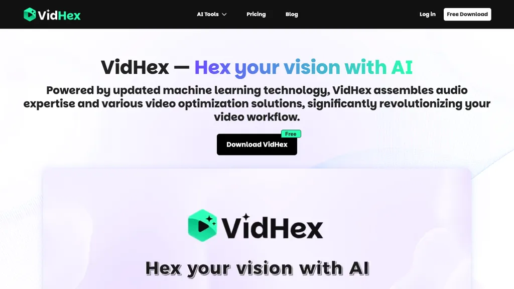 VidHex AI tool screenshot