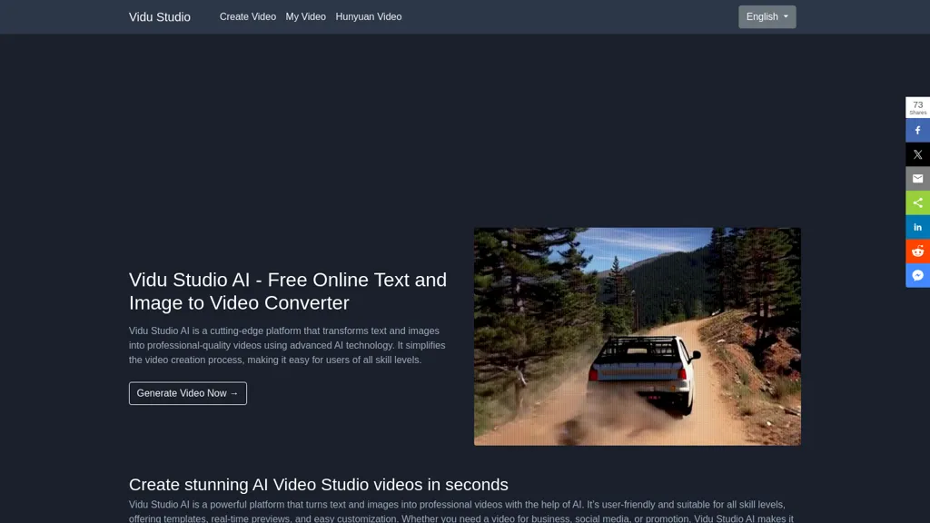 Vidu Studio AI website
