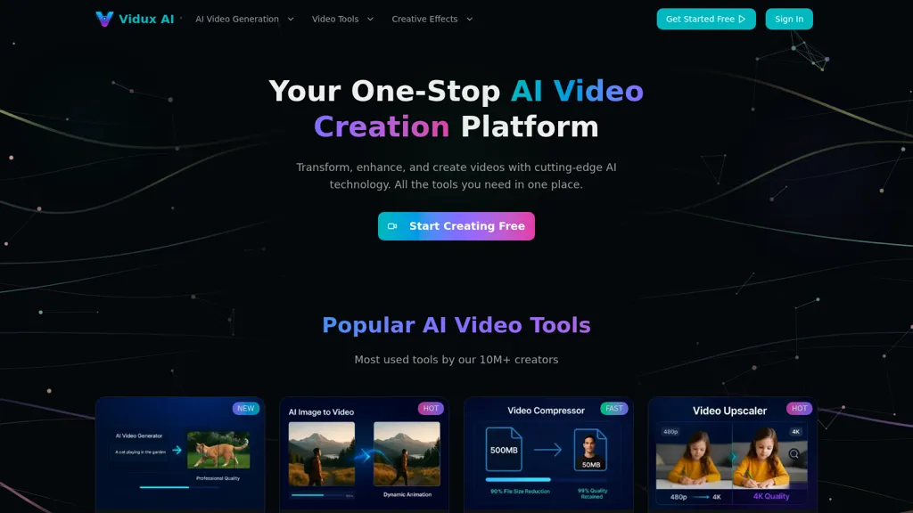 Vidux AI AI tool screenshot