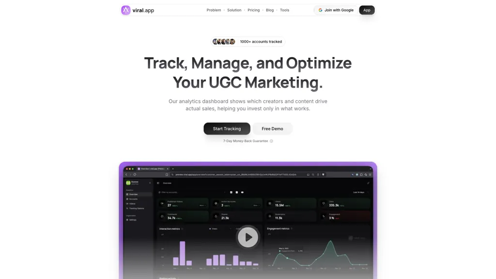 viral.app AI tool screenshot