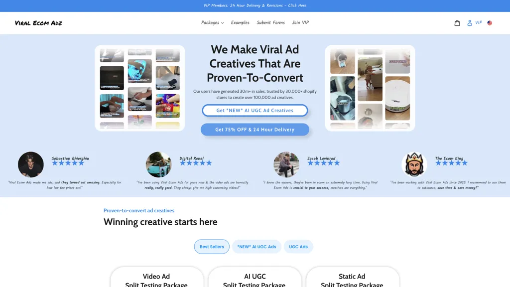 Viral Ecom Adz AI tool screenshot
