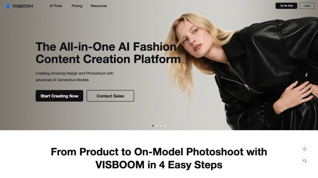 Visboom AI tool screenshot