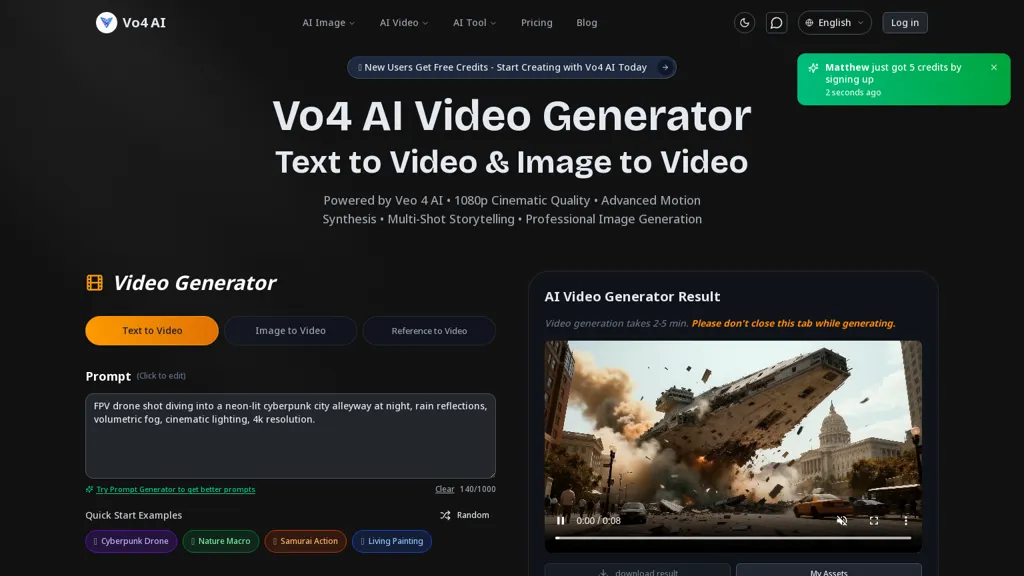 VO4 AI AI tool screenshot