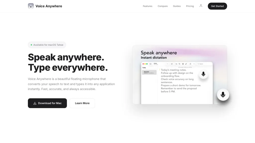 Voice Anywhere AI tool screenshot