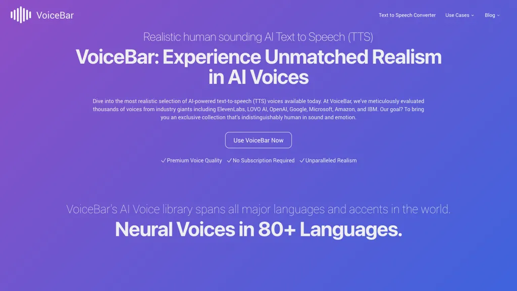 VoiceBar website