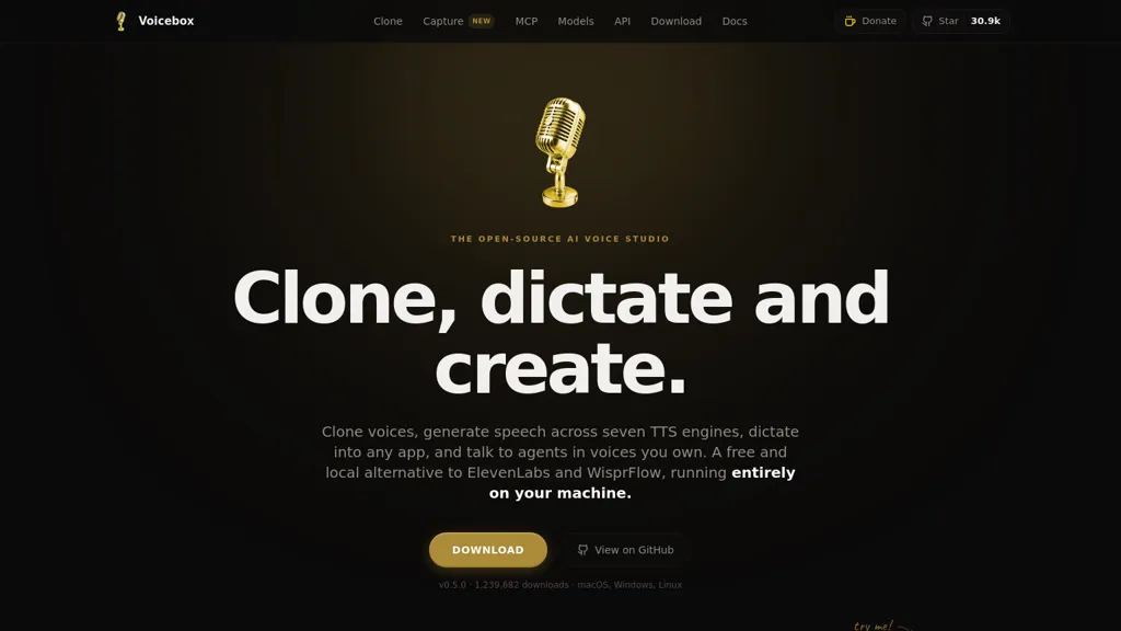 VoiceBox AI tool screenshot