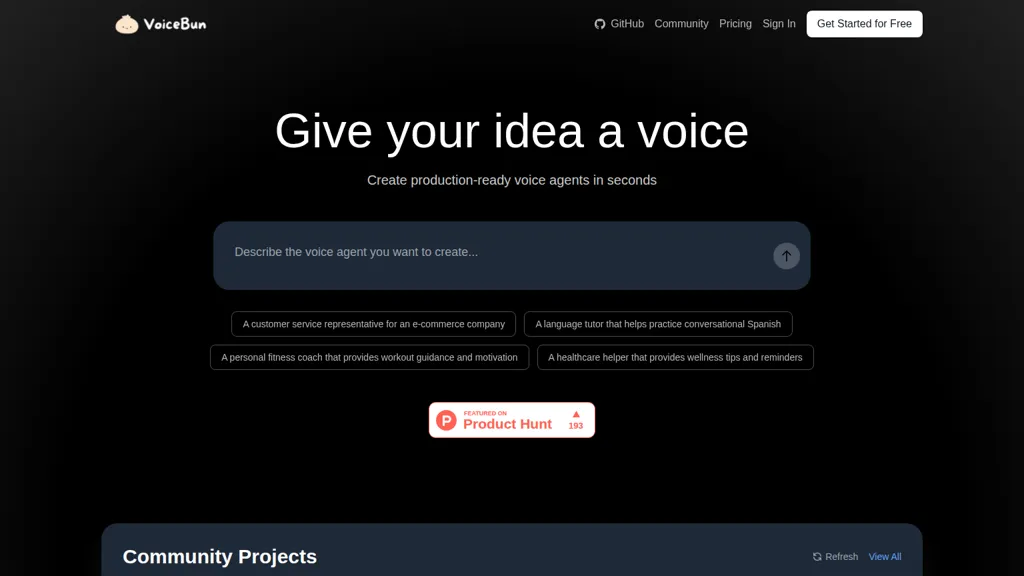 Voicebun AI tool screenshot