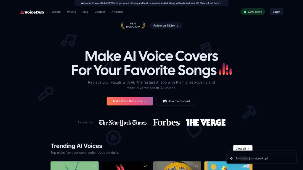 VoiceDub website