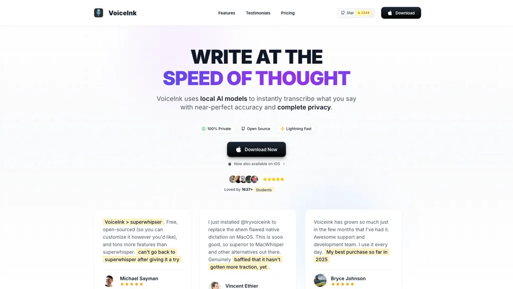 VoiceInk AI tool screenshot